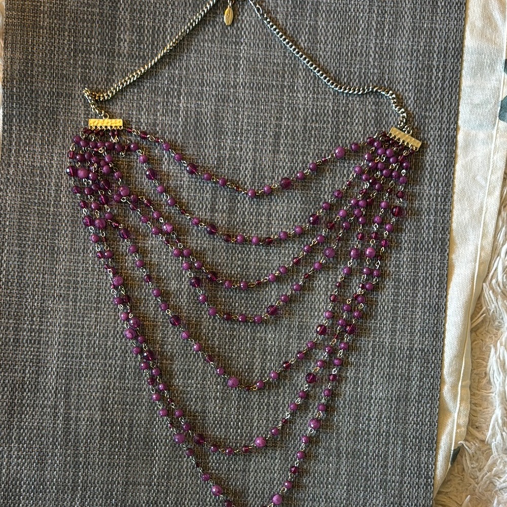 Ann Taylor Layered Amethyst Necklace